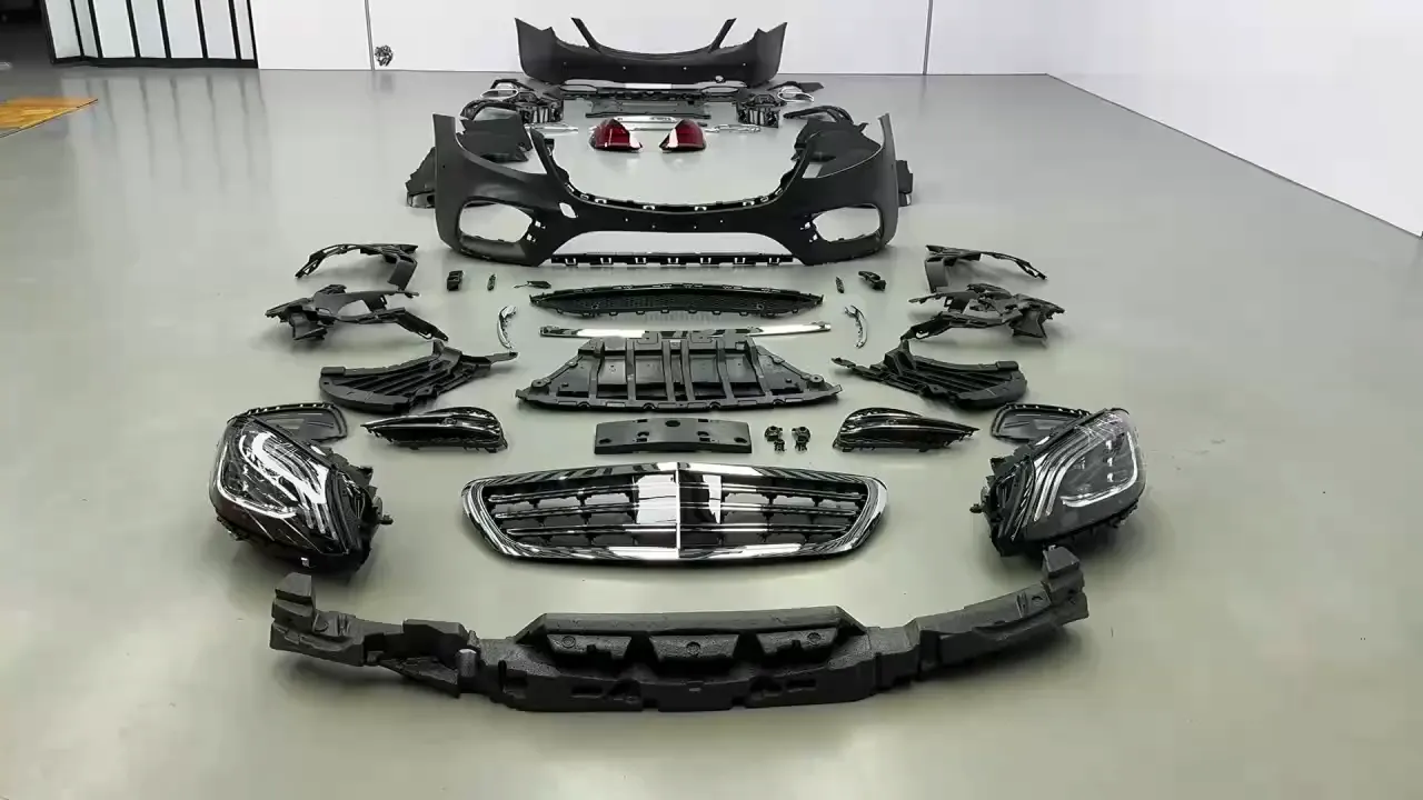 Compatible with 2014-2017 Mercedes-Benz S-Class (W222 Pre-Facelift) Old-to-New 2020 S450 Sport Style Body Kit.