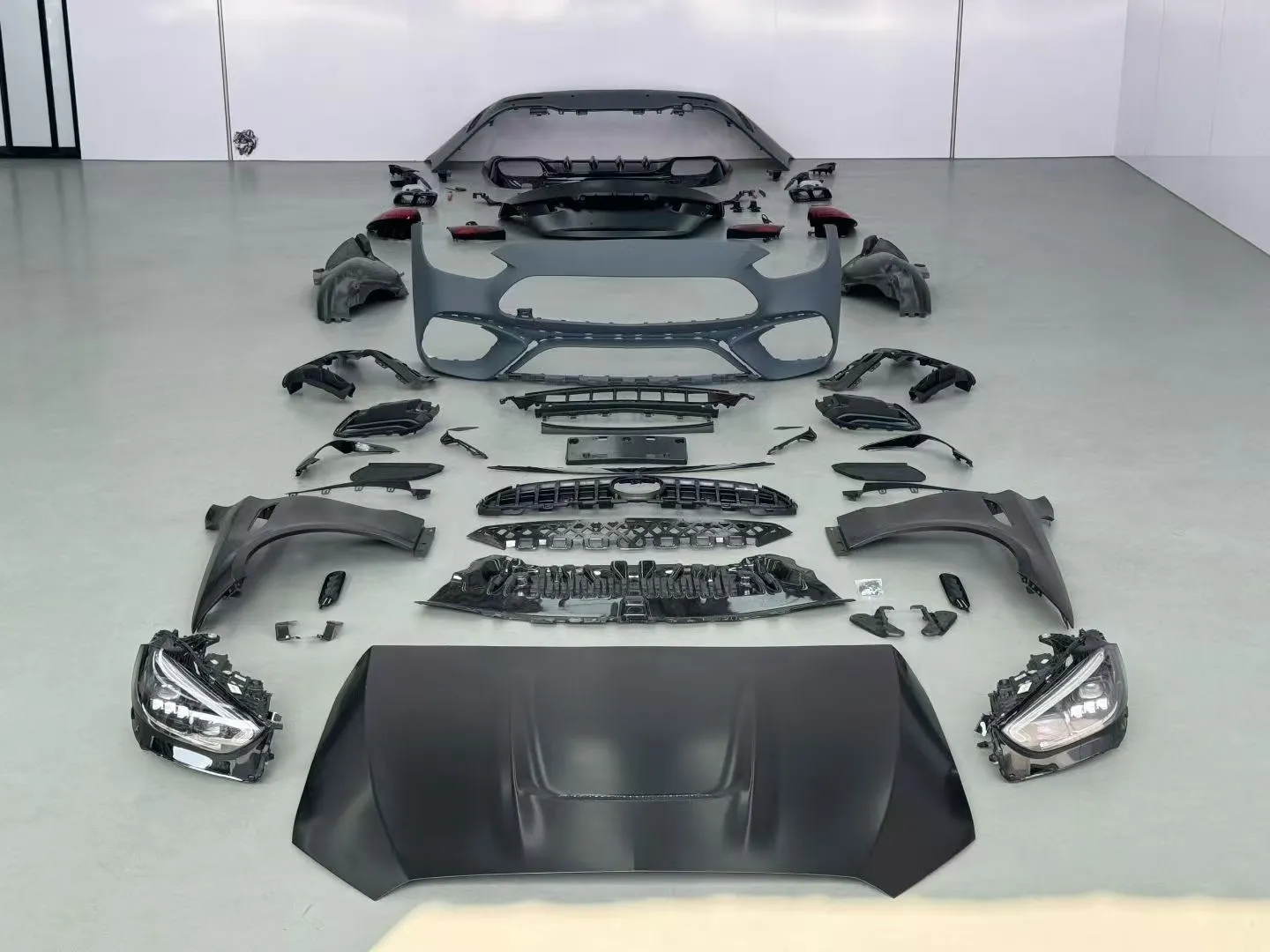 Fits 2015-2021 Mercedes-Benz C-Class (W205) Old-to-New 2026 W206 C63 AMG Style Conversion Body Kit