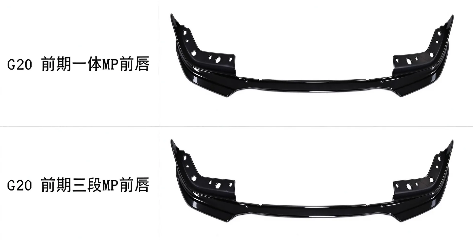 Gloss Black Front Lip / Carbon Pattern Front Lip, Water Transfer Printing Process